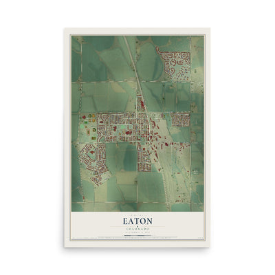 Map of Eaton, Colorado, 12 x 18 inch unframed archival matte print