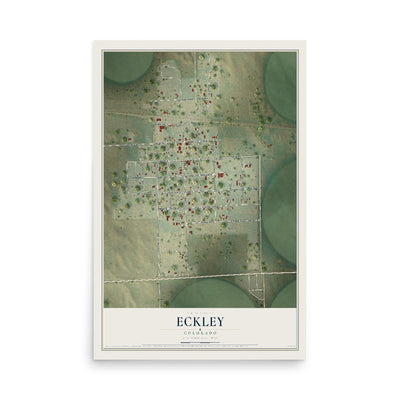 Map of Eckley, Colorado, 12 x 18 inch unframed archival matte print