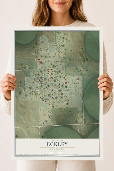Map of Eckley, Colorado, 18 x 24 inch unframed archival matte print