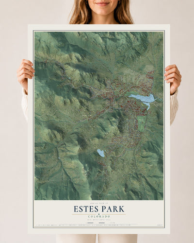 Map of Estes Park, Colorado, 24 x 36 inch unframed archival matte print