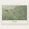 Falcon, Colorado map print, the full design