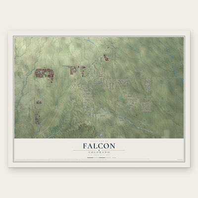 Falcon, Colorado map print, the full design