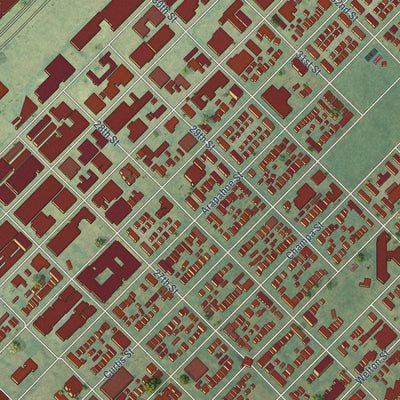 Close-up of the map of Five Points, Colorado print showing street and building detail