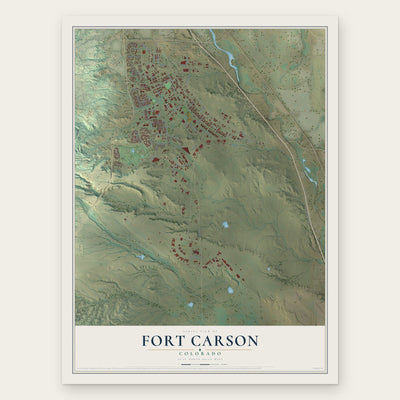 Fort Carson, Colorado map print, the full design