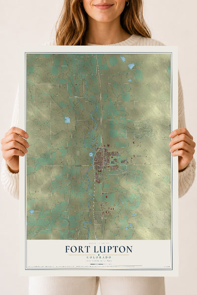 Map of Fort Lupton, Colorado, 18 x 24 inch unframed archival matte print