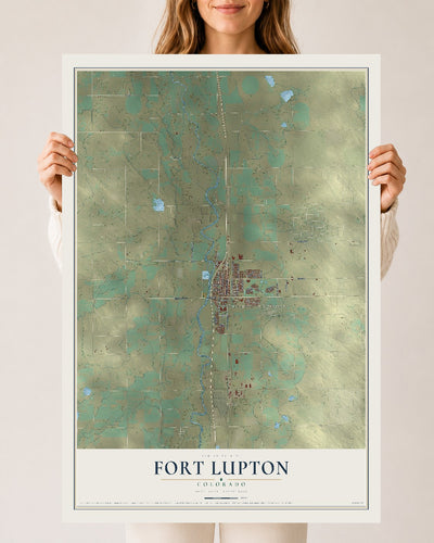 Map of Fort Lupton, Colorado, 24 x 36 inch unframed archival matte print
