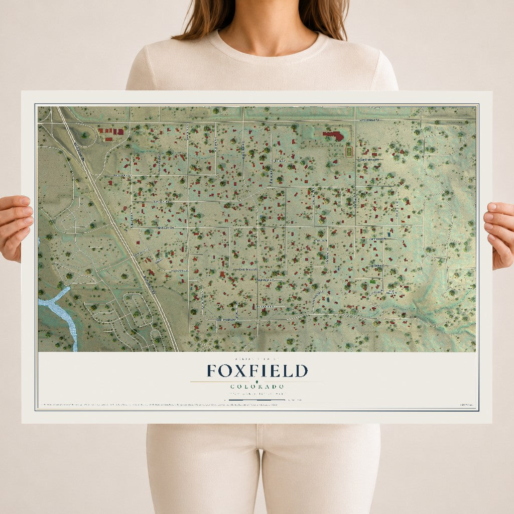 Map of Foxfield, Colorado, 18 x 24 inch unframed archival matte print