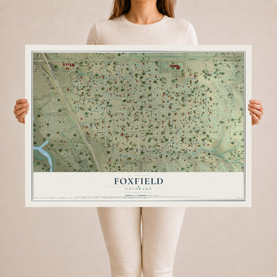 Map of Foxfield, Colorado, 24 x 36 inch unframed archival matte print