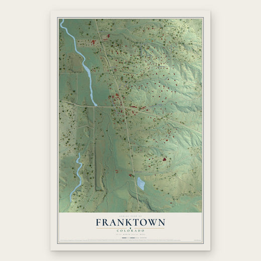 Franktown, Colorado map print, the full design