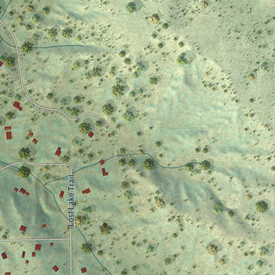 Close-up of the map of Franktown, Colorado print showing street and building detail