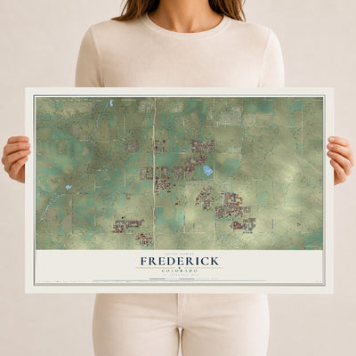 Map of Frederick, Colorado, 12 x 18 inch unframed archival matte print