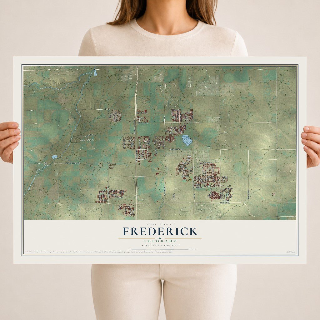 Map of Frederick, Colorado, 18 x 24 inch unframed archival matte print
