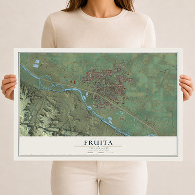 Map of Fruita, Colorado, 12 x 18 inch unframed archival matte print