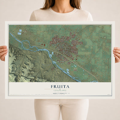 Map of Fruita, Colorado, 18 x 24 inch unframed archival matte print