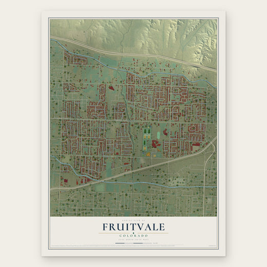 Fruitvale, Colorado map print, the full design