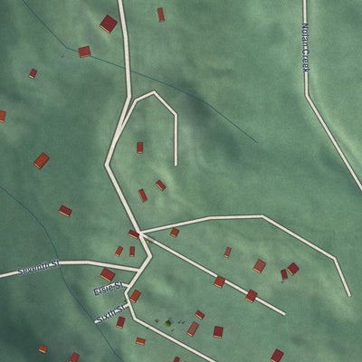 Close-up of the map of Fulford, Colorado print showing street and building detail