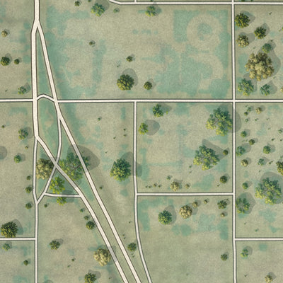 Second close-up of the map of Garden City, Colorado print showing more streets and buildings