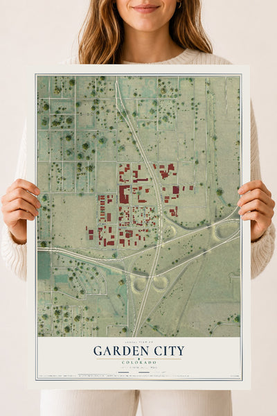 Map of Garden City, Colorado, 18 x 24 inch unframed archival matte print