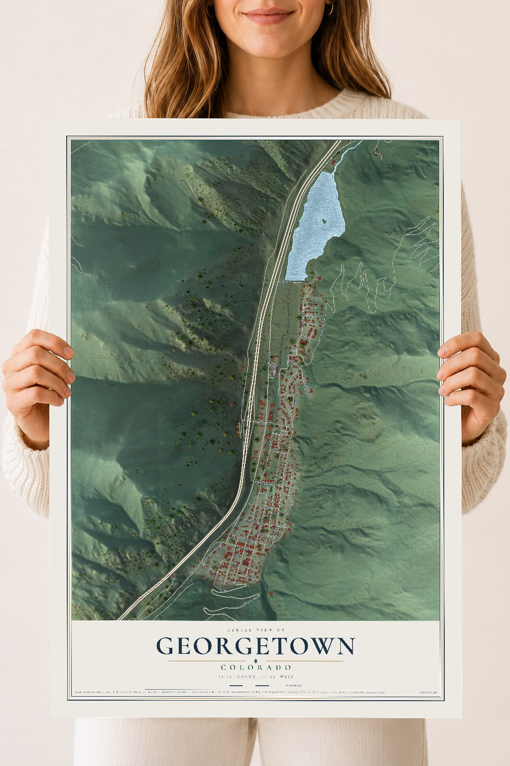 Map of Georgetown, Colorado, 18 x 24 inch unframed archival matte print