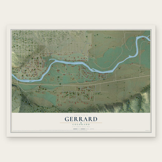 Gerrard, Colorado map print, the full design