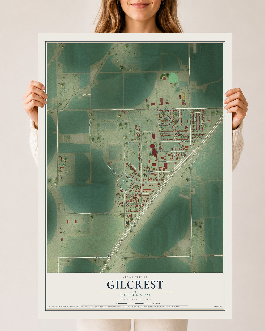 Map of Gilcrest, Colorado, 24 x 36 inch unframed archival matte print
