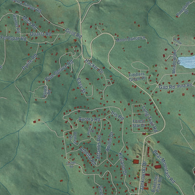 Close-up of the map of Gilpin, Colorado print showing street and building detail