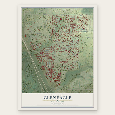 Gleneagle, Colorado map print, the full design
