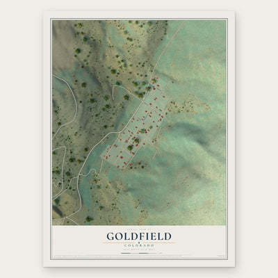 Goldfield, Colorado map print, the full design
