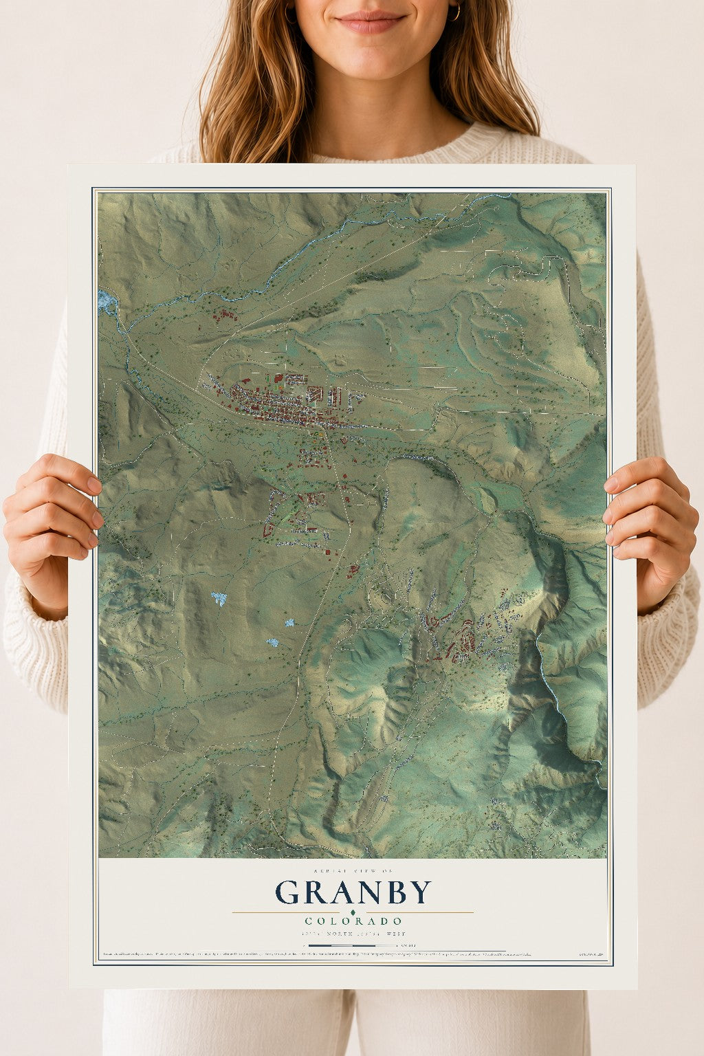 Map of Granby, Colorado, 18 x 24 inch unframed archival matte print