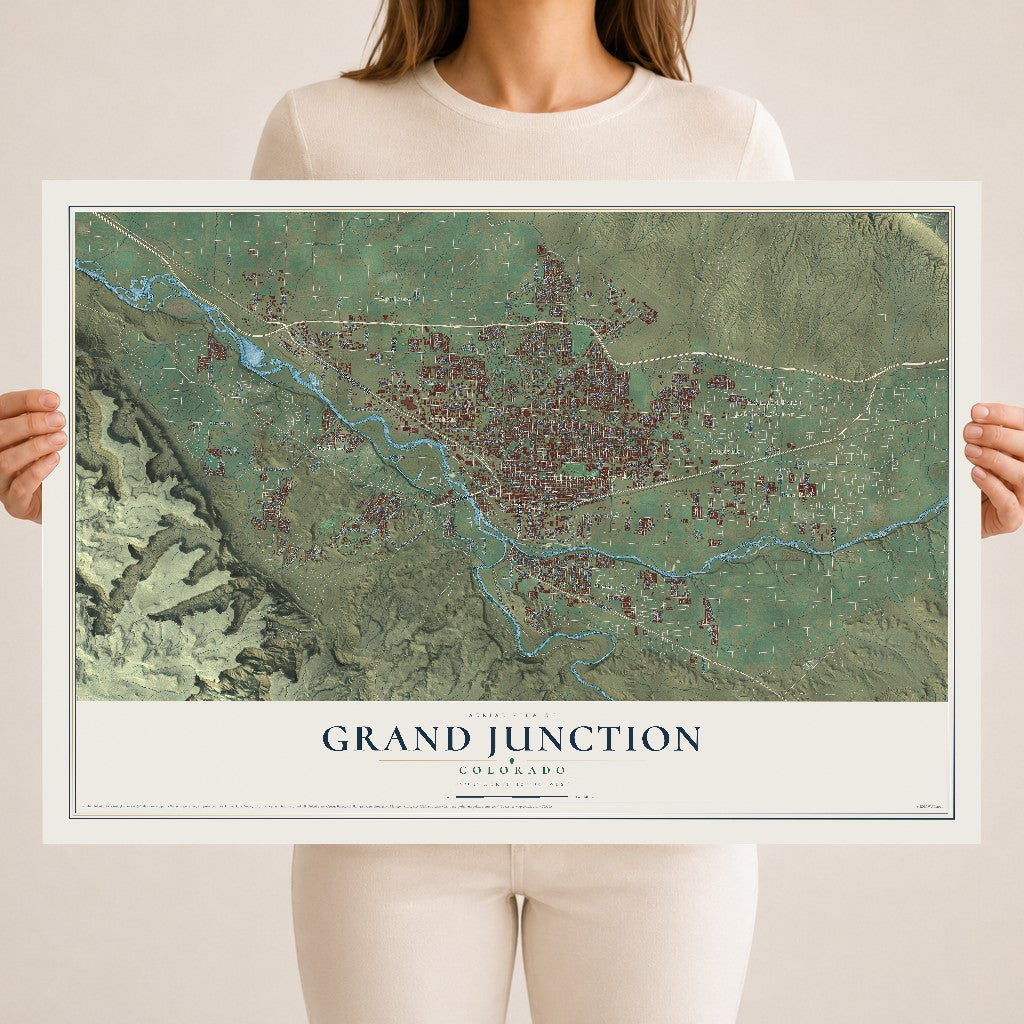 Map of Grand Junction, Colorado, 18 x 24 inch unframed archival matte print