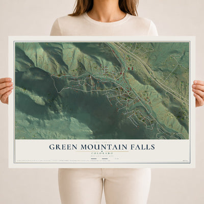 Map of Green Mountain Falls, Colorado, 18 x 24 inch unframed archival matte print