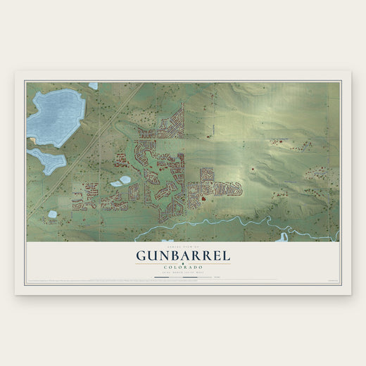 Gunbarrel, Colorado map print, the full design