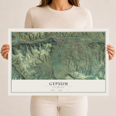 Map of Gypsum, Colorado, 12 x 18 inch unframed archival matte print