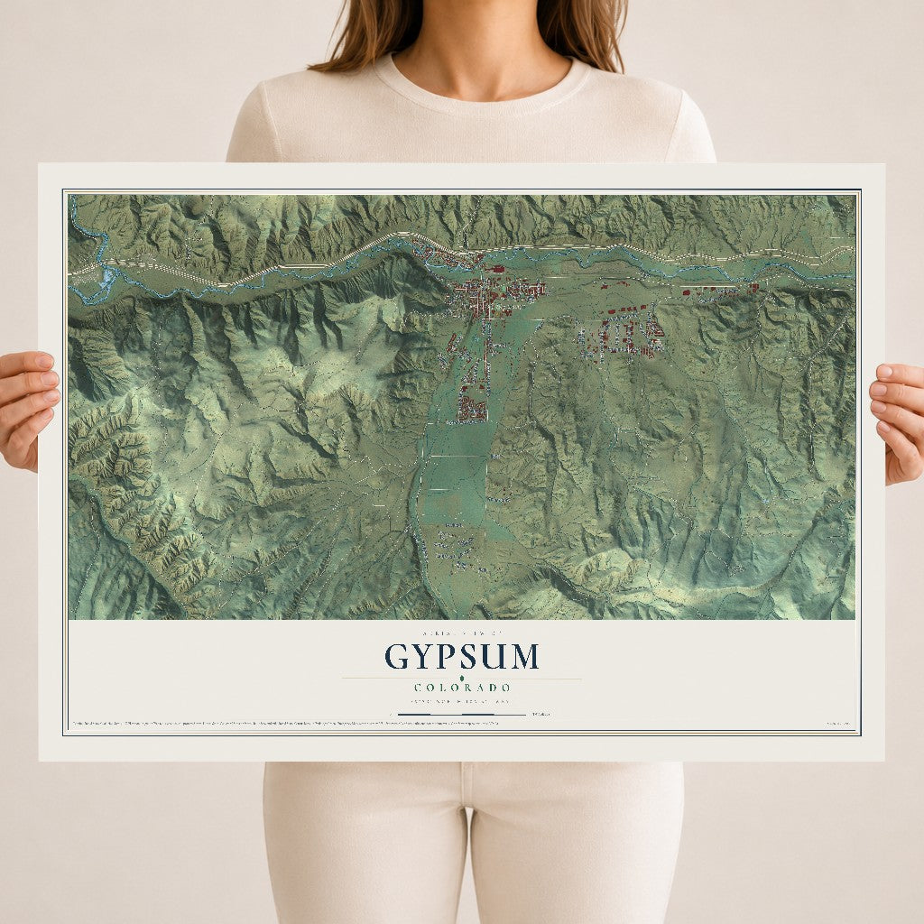 Map of Gypsum, Colorado, 18 x 24 inch unframed archival matte print