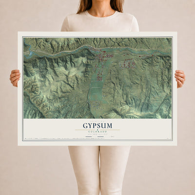 Map of Gypsum, Colorado, 24 x 36 inch unframed archival matte print