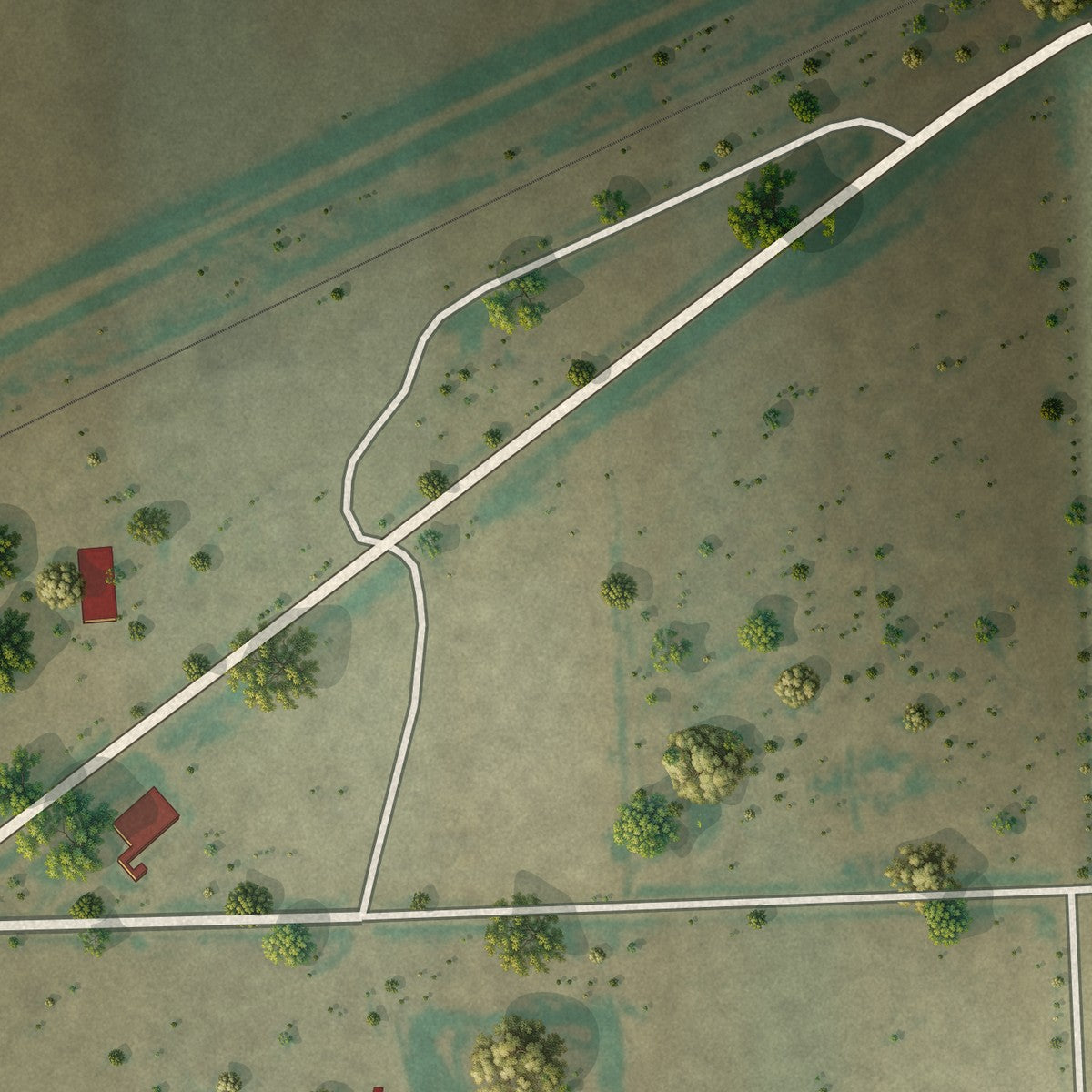 Second close-up of the map of Haswell, Colorado print showing more streets and buildings
