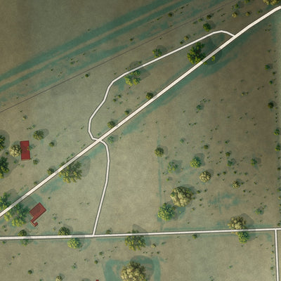 Second close-up of the map of Haswell, Colorado print showing more streets and buildings