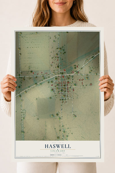 Map of Haswell, Colorado, 18 x 24 inch unframed archival matte print