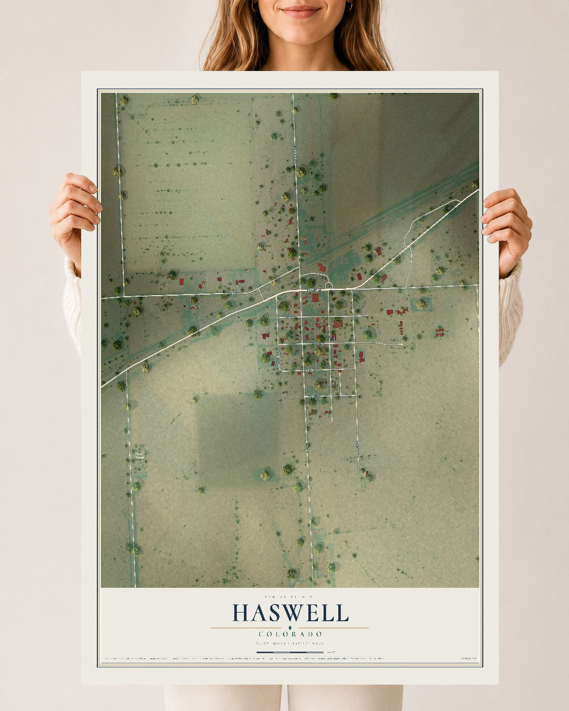 Map of Haswell, Colorado, 24 x 36 inch unframed archival matte print