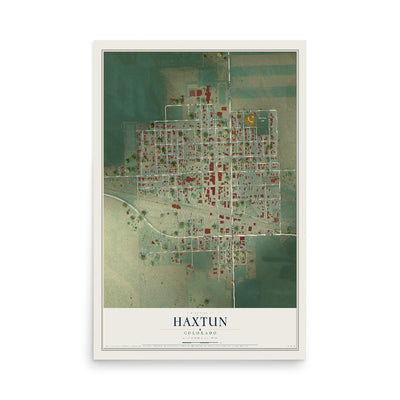 Map of Haxtun, Colorado, 12 x 18 inch unframed archival matte print