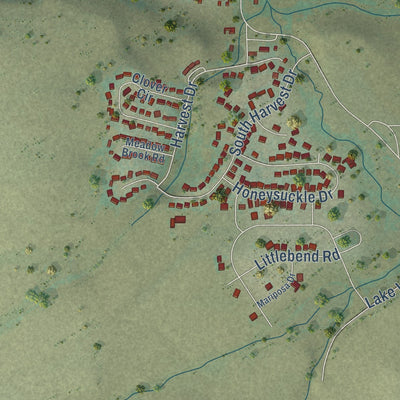 Second close-up of the map of Hayden, Colorado print showing more streets and buildings