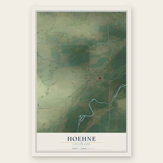Hoehne, Colorado map print, the full design