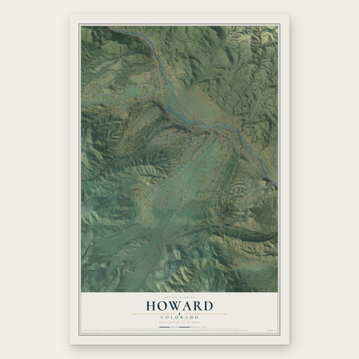 Howard, Colorado map print, the full design