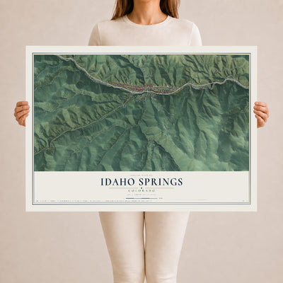 Map of Idaho Springs, Colorado, 24 x 36 inch unframed archival matte print