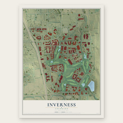 Inverness, Colorado map print, the full design