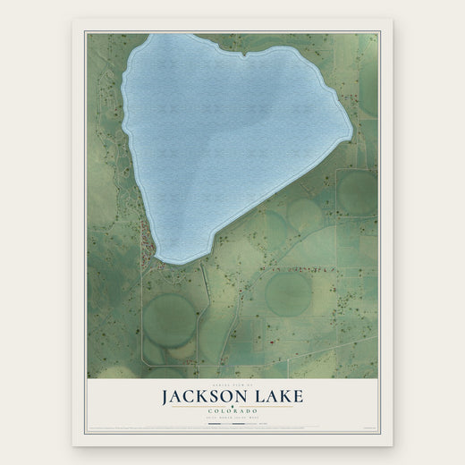 Jackson Lake, Colorado map print, the full design