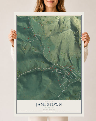Map of Jamestown, Colorado, 24 x 36 inch unframed archival matte print