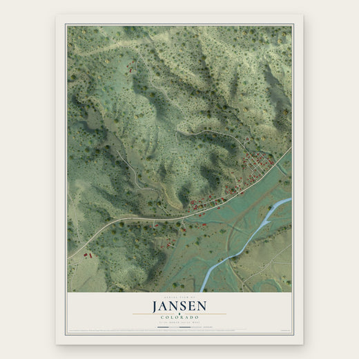 Jansen, Colorado map print, the full design