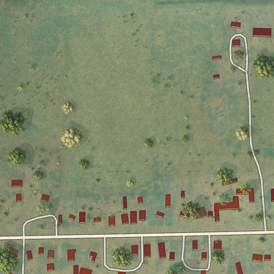 Close-up of the map of Joes, Colorado print showing street and building detail
