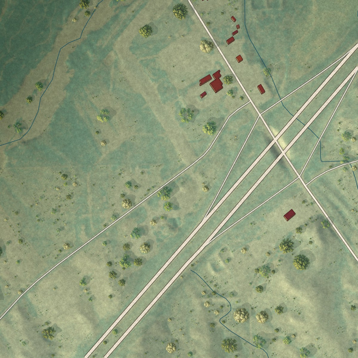 Second close-up of the map of Julesburg, Colorado print showing more streets and buildings